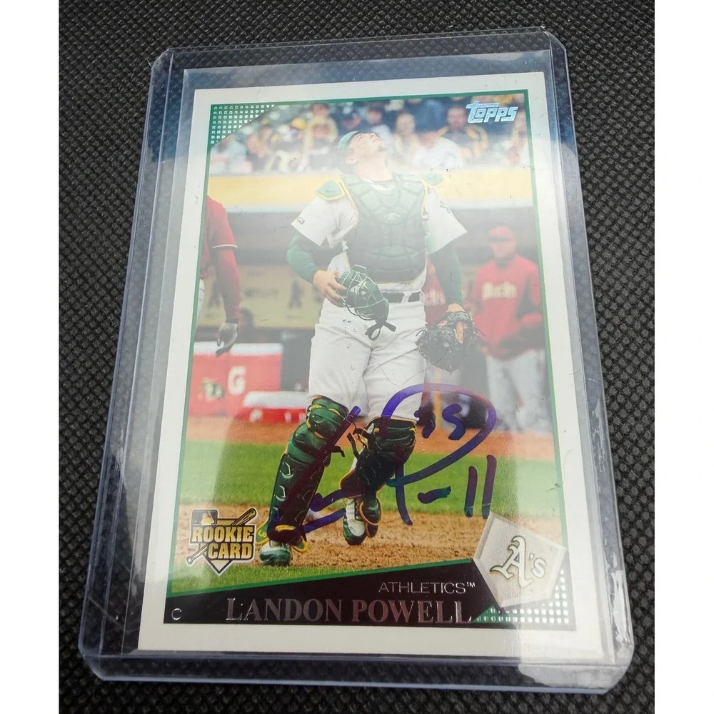 Landon Powell 2009 Topps Update RC #UH193 Oakland Athletics Signed Auto Card - Picture 5 of 6